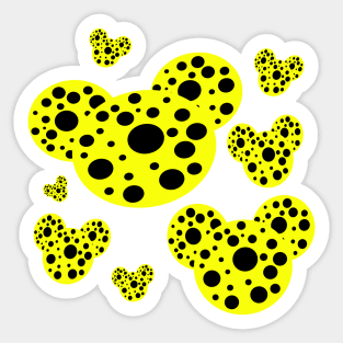 yellow and black polka dot design Sticker